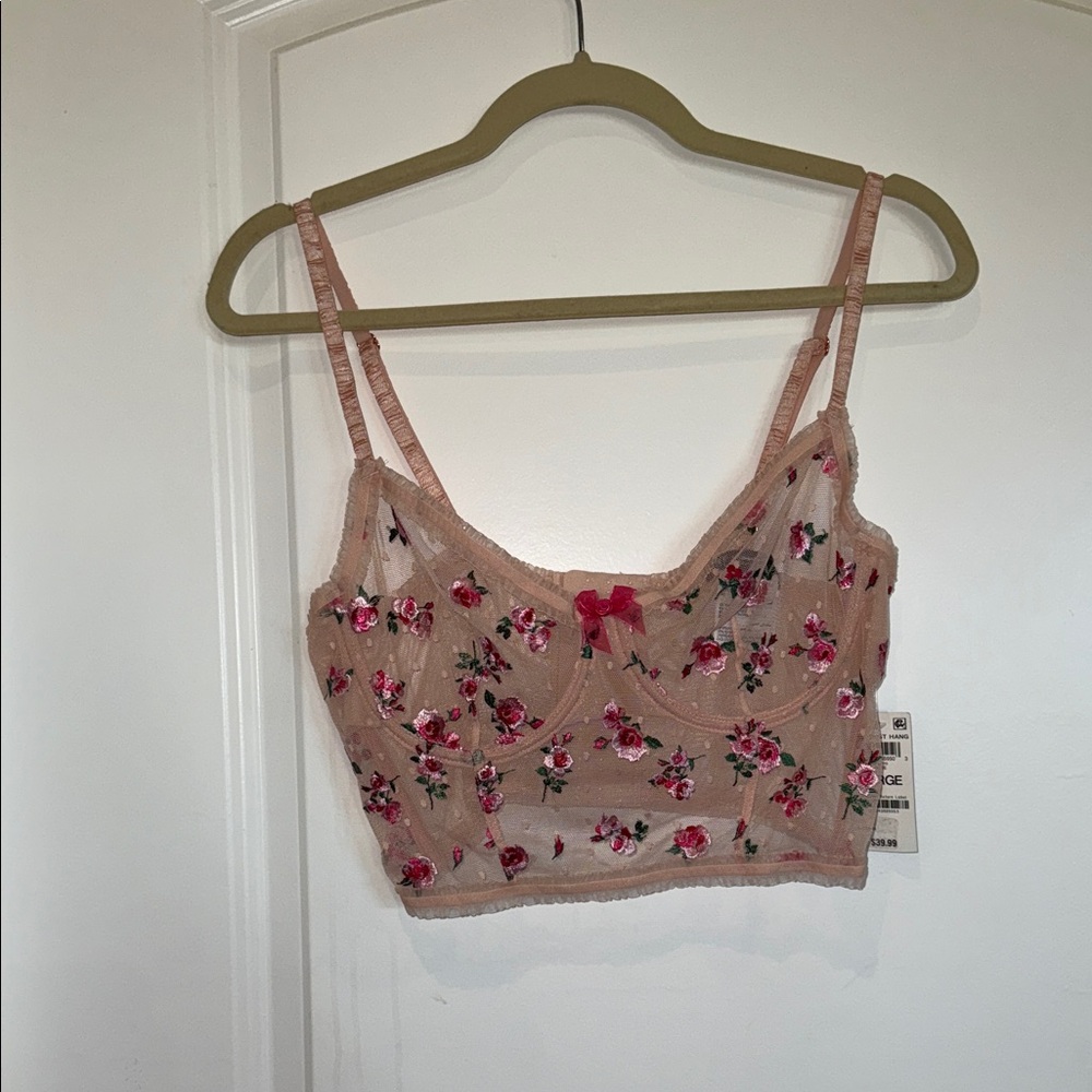 Floral Embroidered Bra
